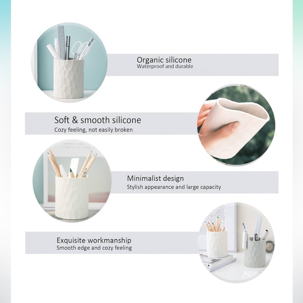 Amazon White Pen Holder with Stationery - Picture 2 of 2